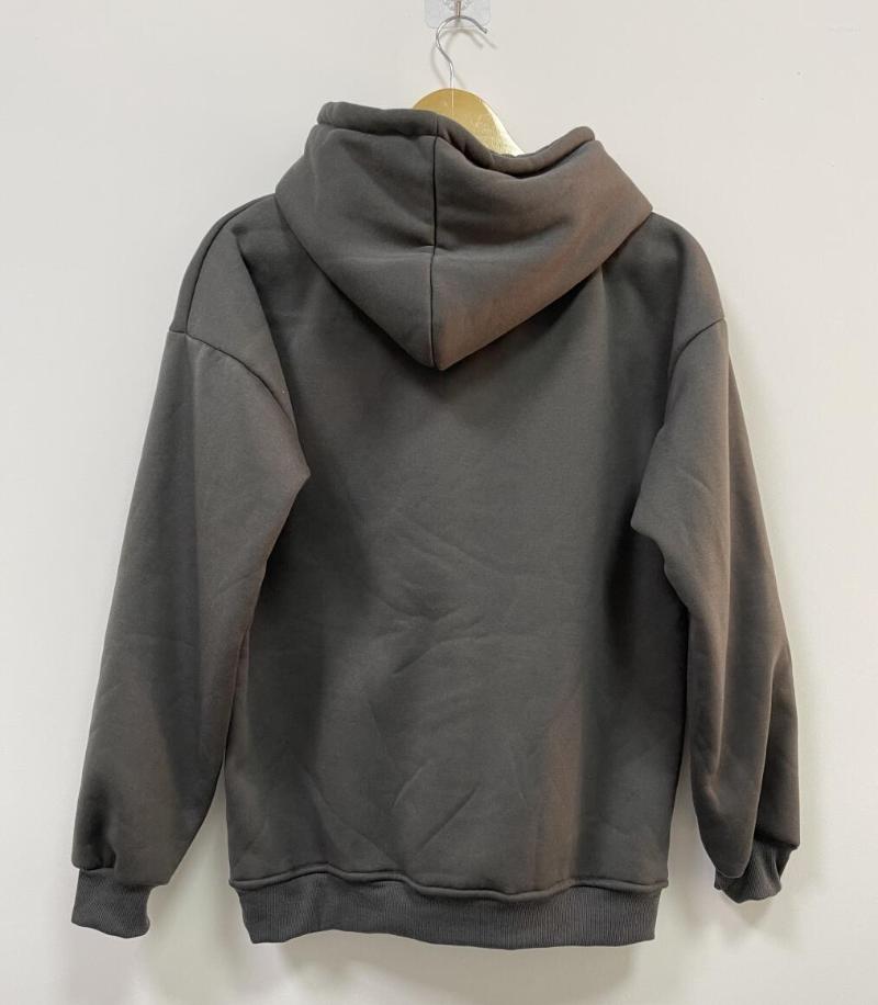 

Women' Hoodies KEEVICI Woman Fashion Solid Color Autumn Winter Fleece Hip Hop Hoody Casual Tops, Gray