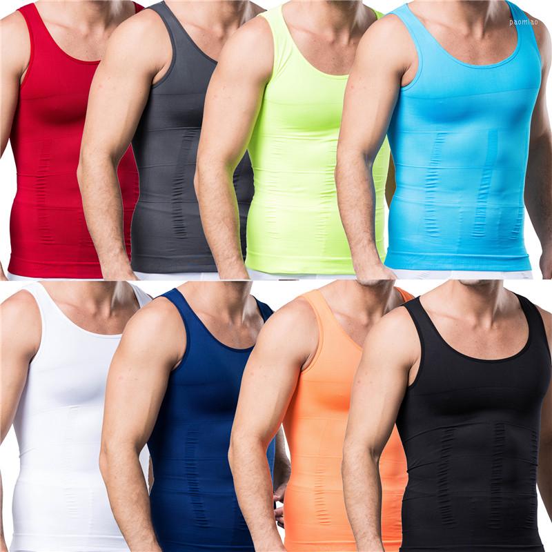

Men's Body Shapers Men Compression Vest T-Shirt Sleeveless Slimming Tummy Control Shaper Tank Tops Bodybuilding Fitness Muscle Tee Shapewear