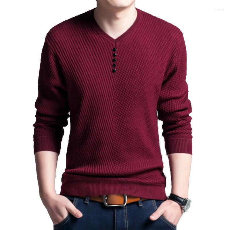 

Men's Sweaters 2022 Mens Sweater Solid Color Pullover Knit Bottoming Shirt T-shirt V-neck Top Comfortable And Soft Fashion Clothing, Red 01