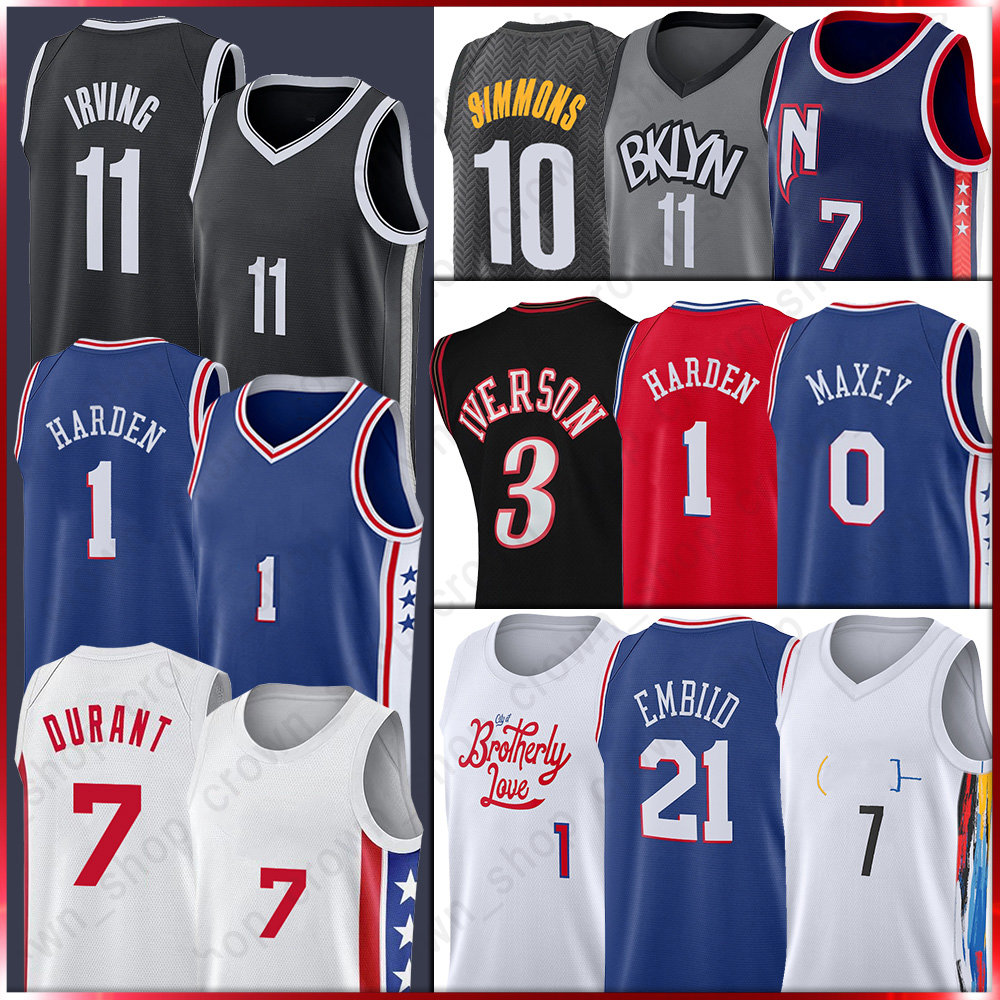 

Kevin Durant Men 7 Basketball Jerseys 1 James Harden Brooklyns 76er Net Joel Embiid Tyrese Maxey0 21 Kyrie Irving 10 11 Ben Simmons, Men(lan w)