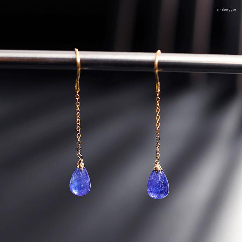 

Dangle Earrings DMBS306 Tanzanite Long 14K Gold Filled Simple Valentine's Day Gift For Girlfriend