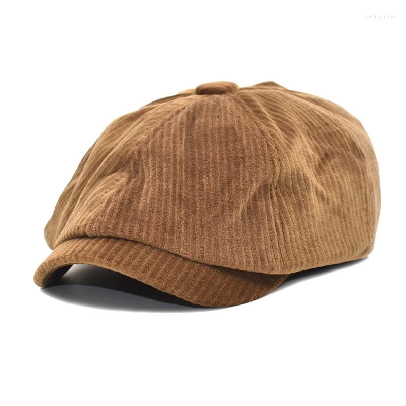 

Berets Corduroy Short Brim Solid Color Outdoor Men Peaked Cap Sun Protection Korean Version Unisex Sboy'S Beret, 05