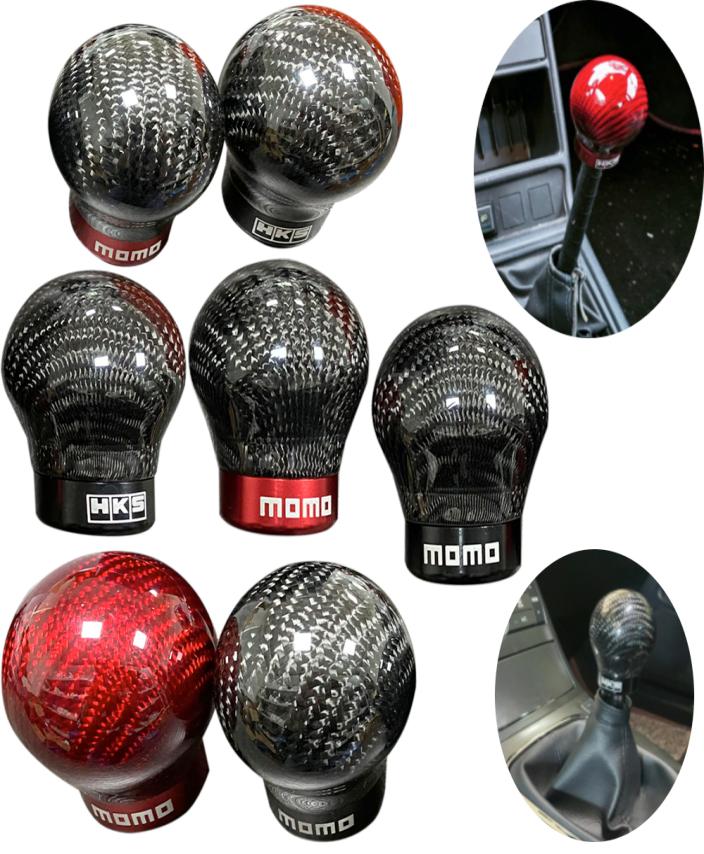 

Car Real Carbon Fiber Gear Shift Knob Ball Shape Shifter Lever Head Universal W adapters8765507