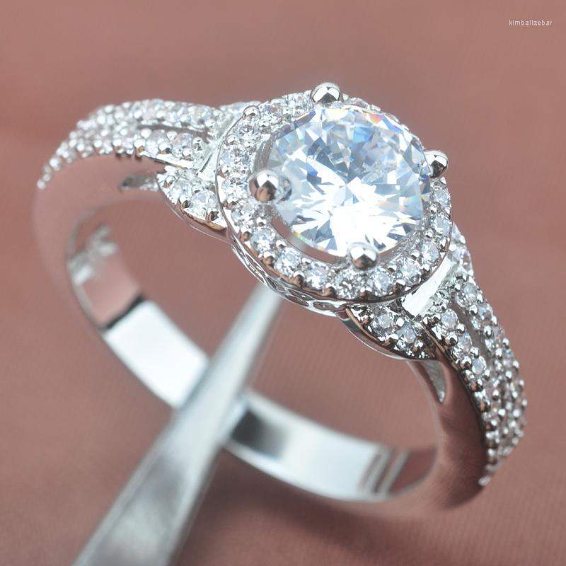 

Wedding Rings High Quality White Cubic Zirconia Silver Plated For Women Jewelry Size 6 7 8 9 SA037