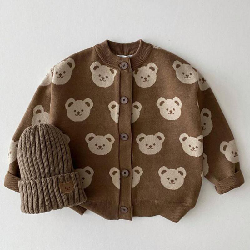 

Pullover Toddler Baby Boy Knitwear Children Cardigans Girls Clothes Cartoon Bear Knit Sweater Kids Jackt Autumn Coat Outerwear For 04Y 221114, Coffee bear