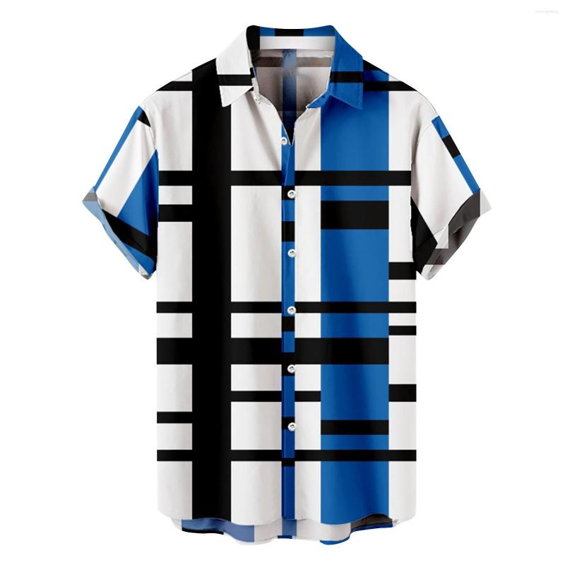 

Men's Casual Shirts Mens Plaid Printed Hawaiian Short Sleeve Button Down Beach Shirt For Man Men Daily Lapel Neck T, Black