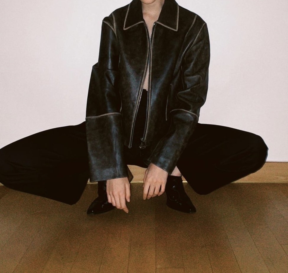 

21ss Faux Leather PU Leather Tracksuits Women Autumn Clothes Fashion Slim Fit Sports Jacket Long Pants 2pcs Sets