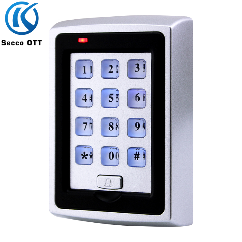 

DC 12V non-connected door entry systems all-in-one machine swipe card 125Khz ID or 13.56Mhz IC 10000 user capacity password with doorbell key