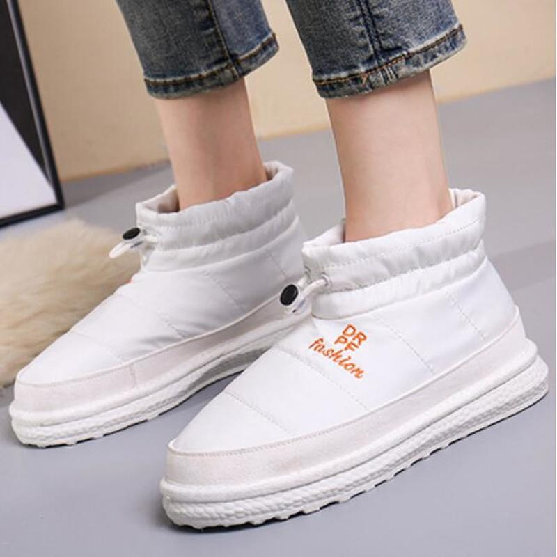 

Boots Winter Women's Ladies Fashion Snow Plus Velvet Thick Warmth Waterproof Non-slip Solid Couple Cotton Shoes Woman 221114, White