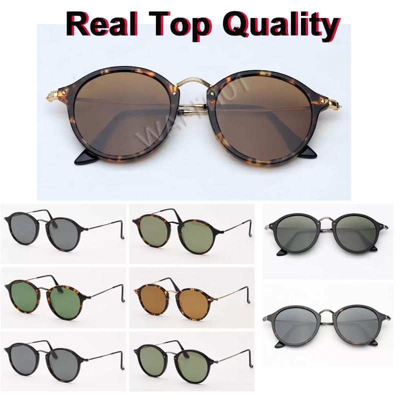 

Fashion Vintage Sunglasses For Men Women glass lens round Designer Sun glasses Man circle Retro SunGlass Driving Eyewear GAFAS Shades UV400 49mm