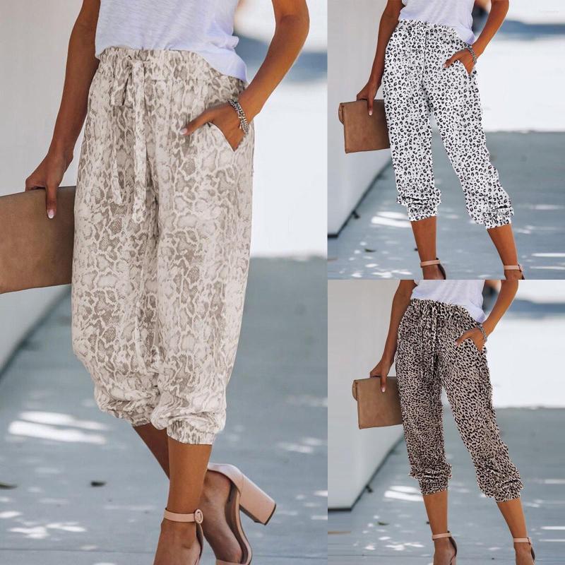 

Women' Pants Workout Womens Leopard/Snake Elastic Lounge Sweatpants Pocket Waist Active, White