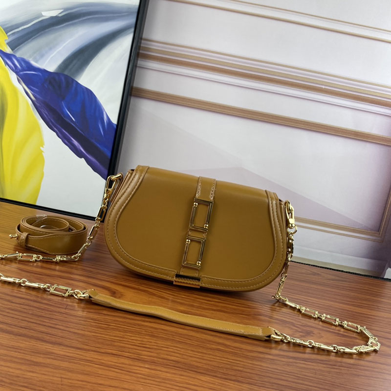 

Chain Crossbody Bag Flap Shoulder Bags Women Greca Handbag Purse Genuine Leather Fashion Letter Magnetic Hasp Two Detachable Strap, Box