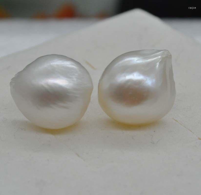 

Stud Earrings Natural Rare White 12-13mm Freshwater Pearl 925 Sterling Silver REAL