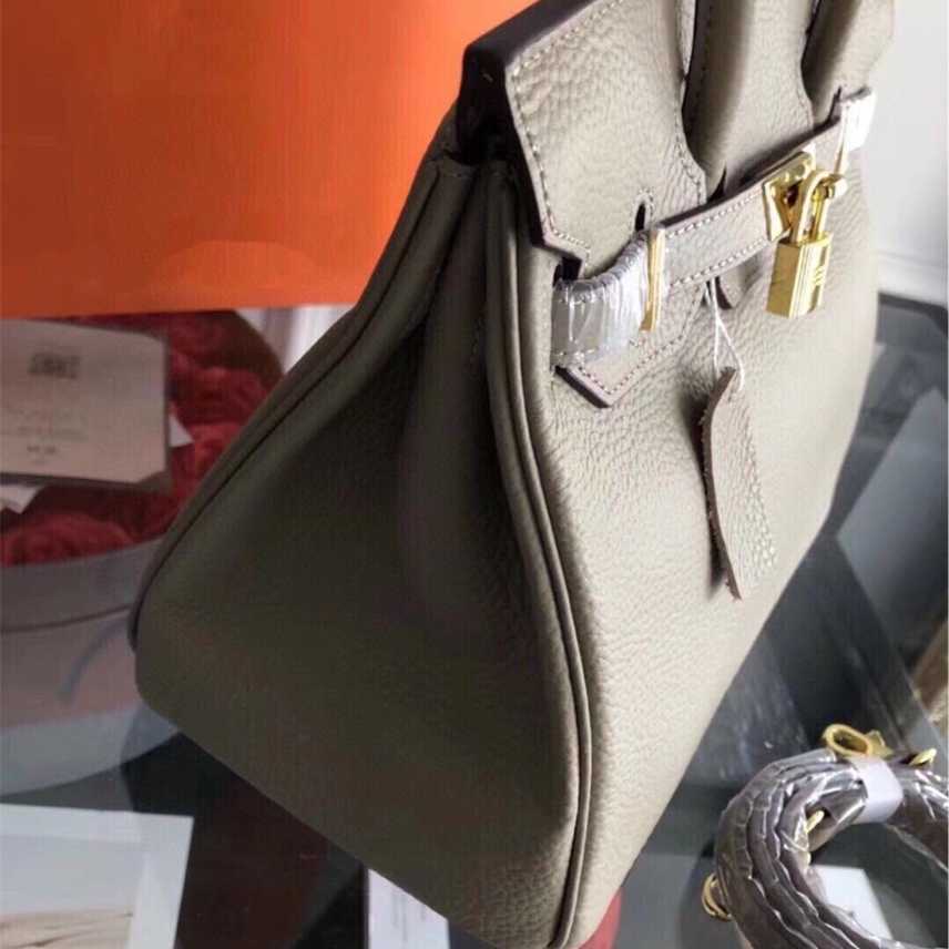 

Clearance litchi pattern bag lock hard handle leisure inner patch solid color elephant gray horizontal square women's, 30cm