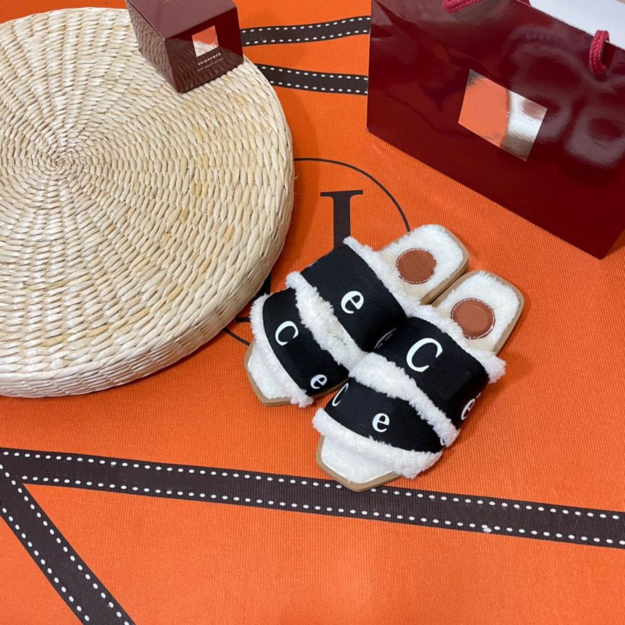 

Luxury V home Slide Designer Fashion Women Wool Sandals Warm Comfort Slippers Woman Slipper Shoes Autumn Winter Slides Scuffs Sandal 36-41, Add postage