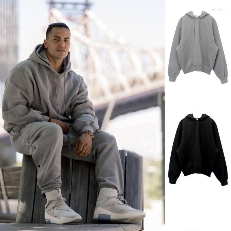 

Men's Hoodies Hip Hop Mens Pullover Sports Sweatshirts Fashion Fitness Clothes Double Hat Winter Oversized Hoody, Blank grey