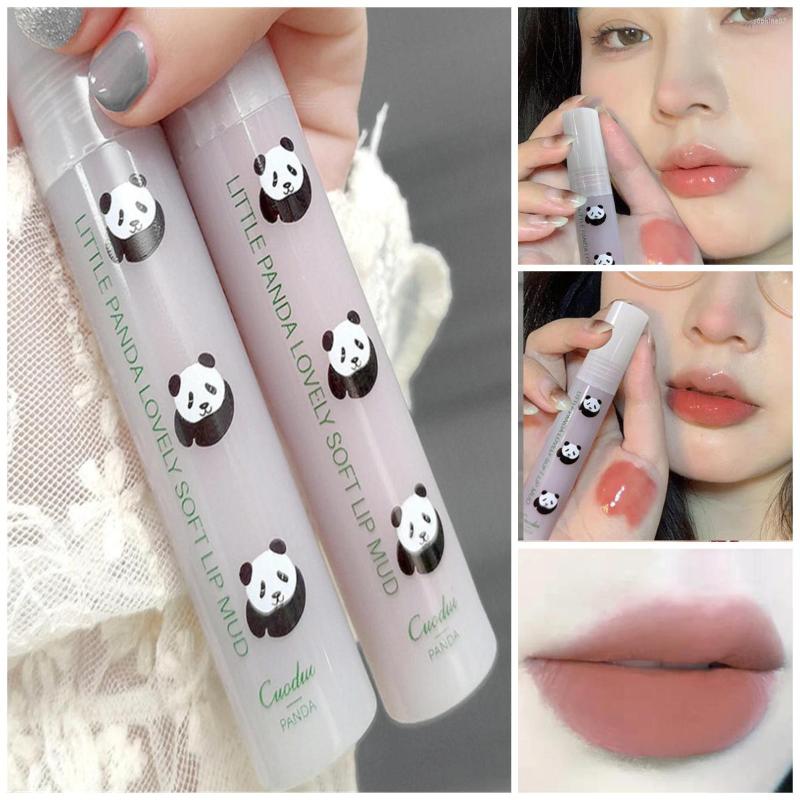 

Lip Gloss Panda Pattern Mirror Glass Lipstick Matte Velvet Waterproof Mud Long Lasting Women Glaze Makeup Cosmetic, 01