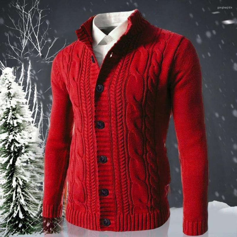

Men's Sweaters Trendy Men Sweater Coat Stand Collar Thermal Stretchy Pure Color Winter, Black