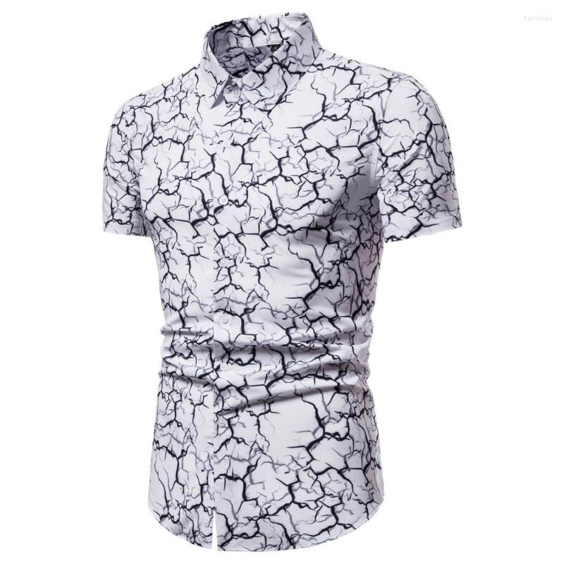 

Men' Casual Shirts Fashion Summer 2022 Mens Brand European Size Short Sleeve Printed Hombre Street Dress Fit Male, Black