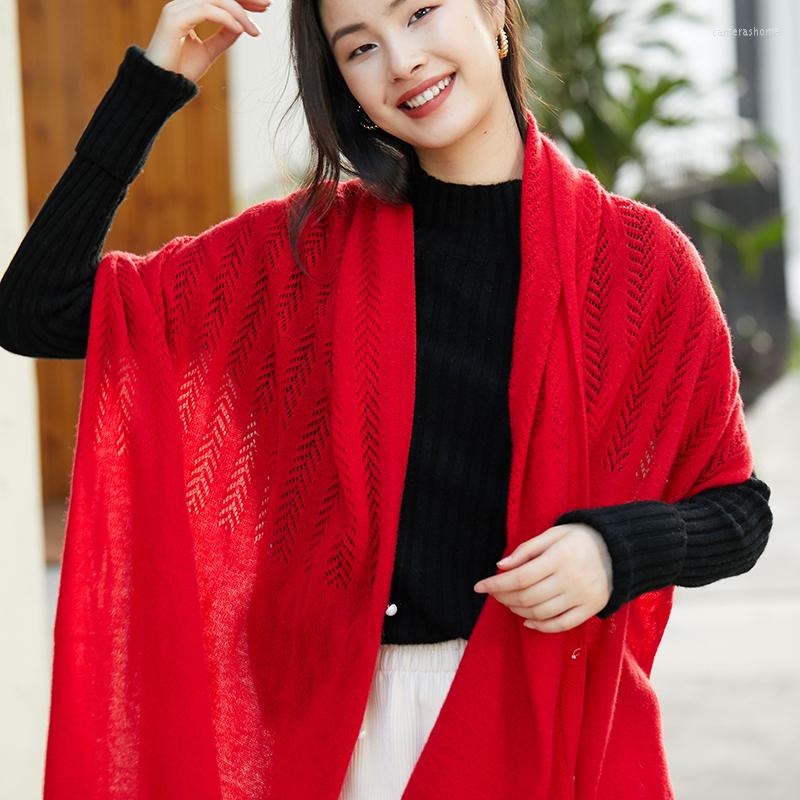 

Scarves Multifunctional Cashmere Shawl Female Thin Air-conditioned Room Wool Scarf Shoulder Guard Neck Solid Color Cloak Cardigan