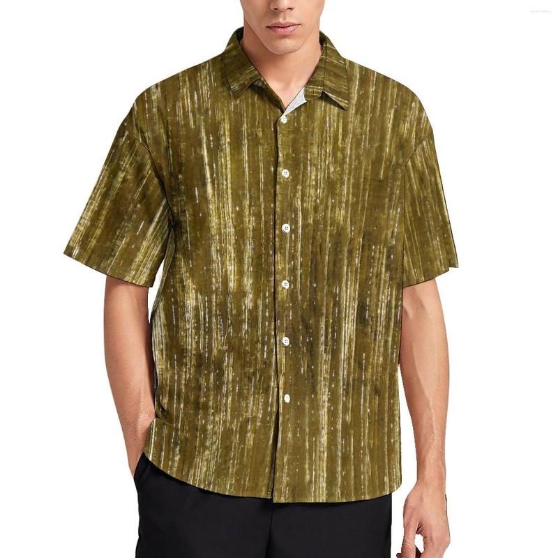 

Men's Casual Shirts Metallic Stripes Shirt Mens Trending Metal Print Hawaiian Cool Blouses Short Sleeve Oversize, Style-2