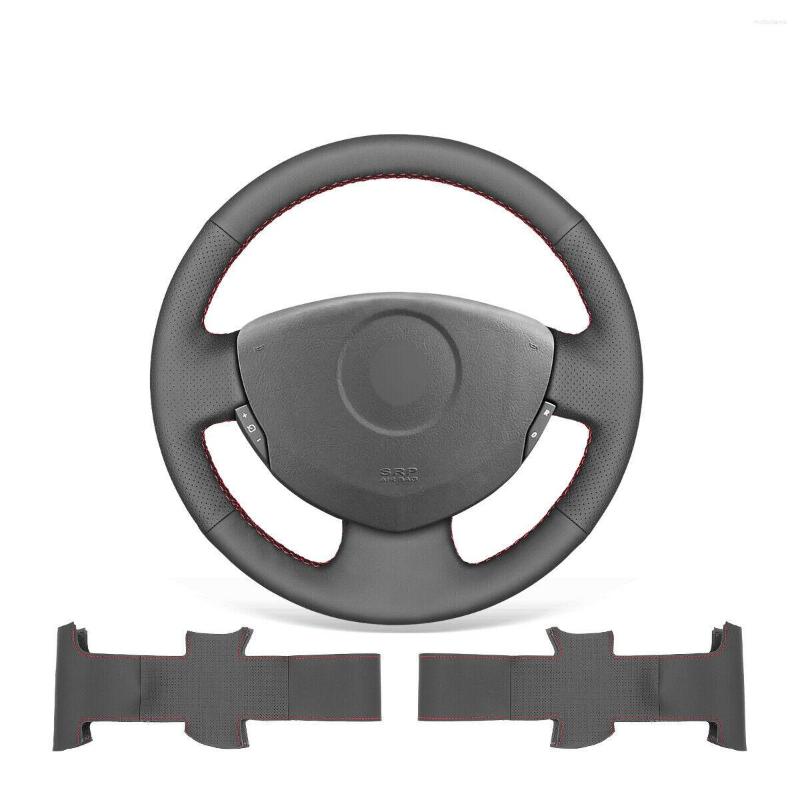 

Steering Wheel Covers Hand Stitch Black Artificial Leather Car Cover For Clio 2 2001-2008 Twingo 2007-2014 Accessories