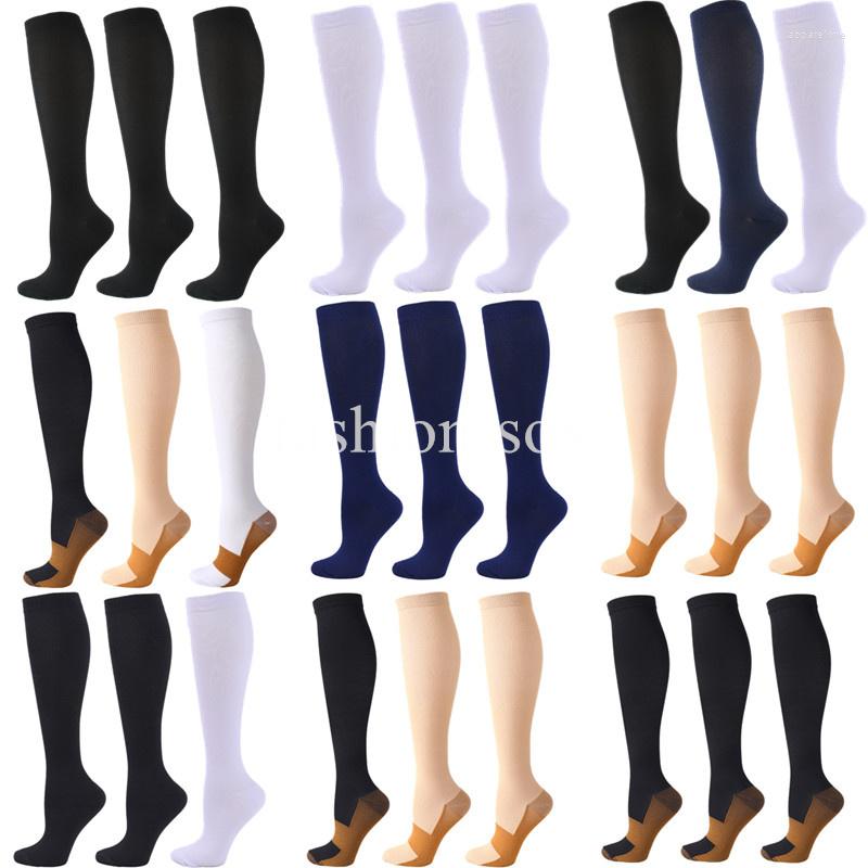 

Men's Socks 3 Pairs Sport Pack Compression Women Blood Circulation Anti-Fatigue Comfortable Solid Sock, Fmix003-77