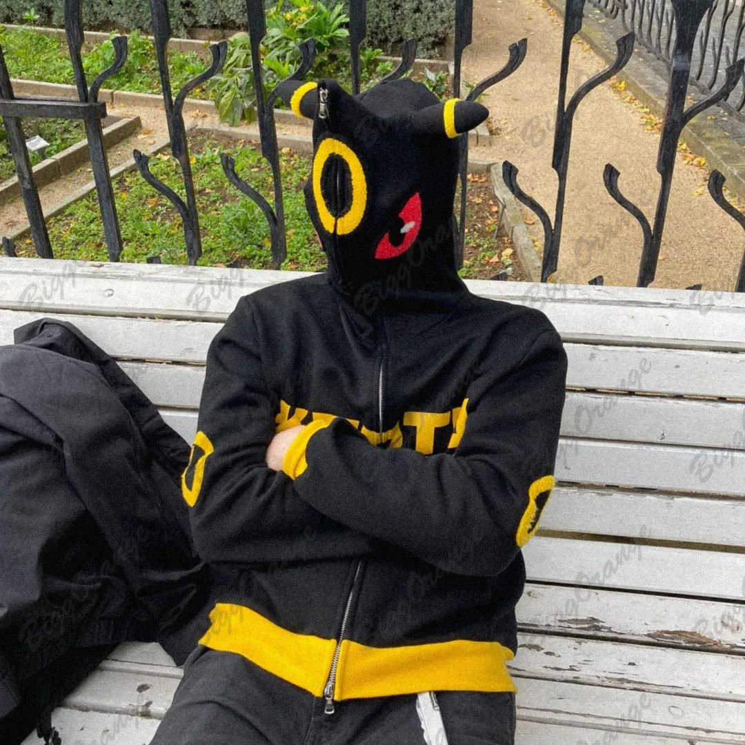 

Men's Hoodies Sweatshirts Harajuku vintage oversized Zipper demon Print Hoodie Full Zip High Quality Harajuku Hoodie Y2k Women and men clothing T221114