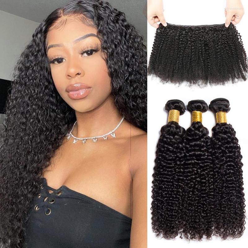 

Human Hair Bulks Alibele Kinky Curly 1 3 4 Bundles Mogolian Weave Brazilian Extension 10-30inch Natural Remy