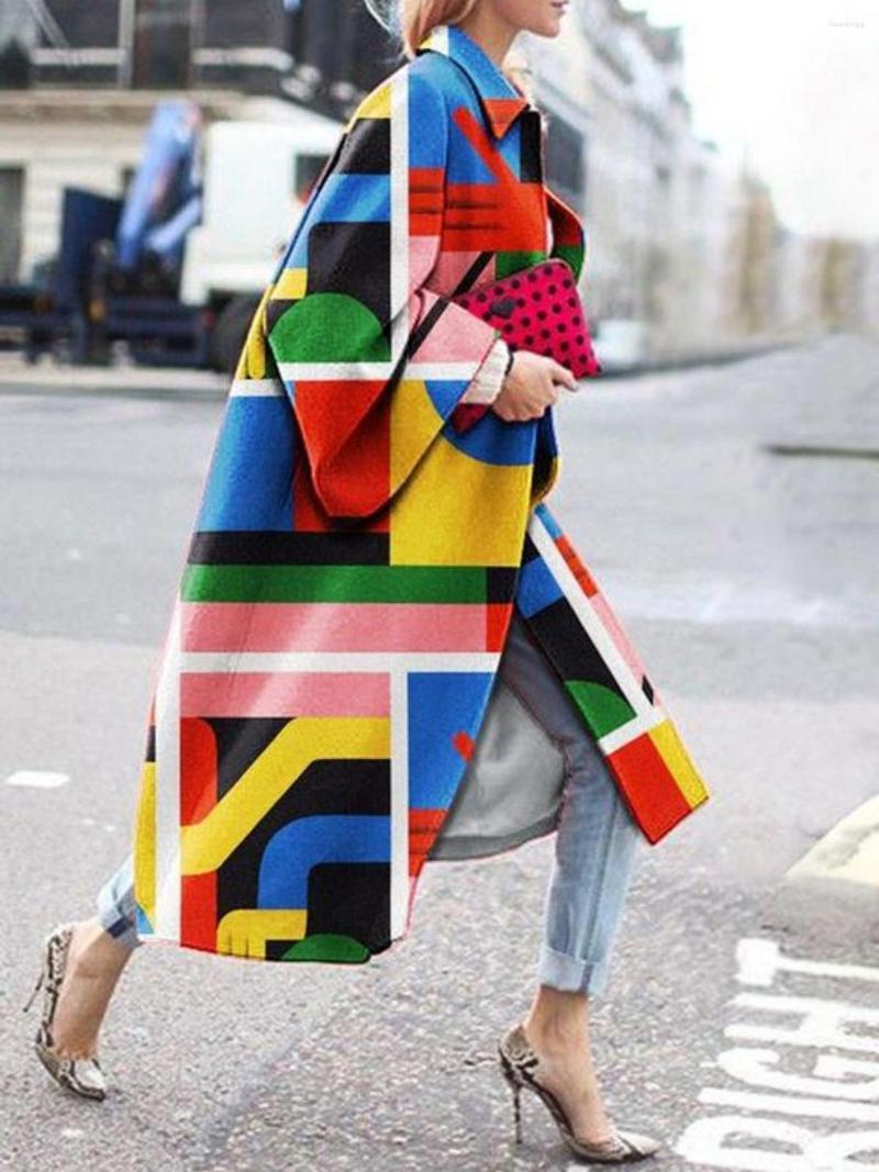 

Women' Trench Coats Women' Long Coat Autumn And Winter Designer Clothing Print 29 Colors Fashion Loose Single Breasted Flared Jacket, 20
