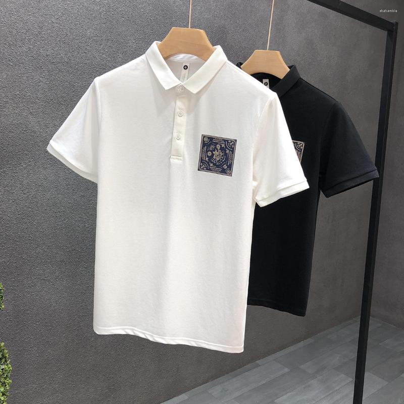 

Men' Polos High-quality Cotton Summer Polo Shirt Men' Short-sleeved Trendy Brand Fashion Printed Collared T-shirt 2022 Half