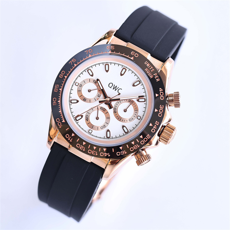 

Foreign trade wholesale watch six injection timing man tape steel belt, Color 9