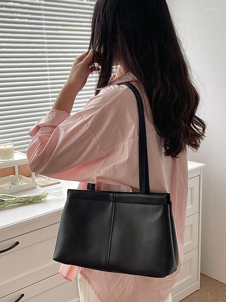 

Evening Bags Vintage Shoulder Bag Stylish Handbag PU Leather Women Female Tote, Black