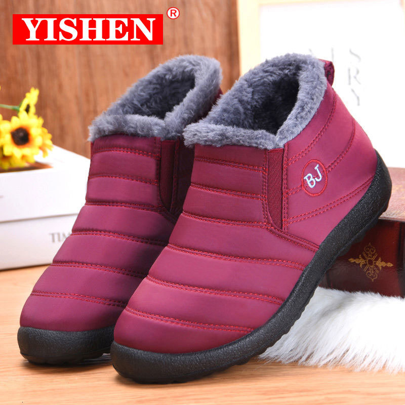 

Boots YISHEN Snow Women Warm Plush Ankle Slip On Waterproof Woman Short Lightweight Winter Casual Shoes Botas Mujer 221114, Blue