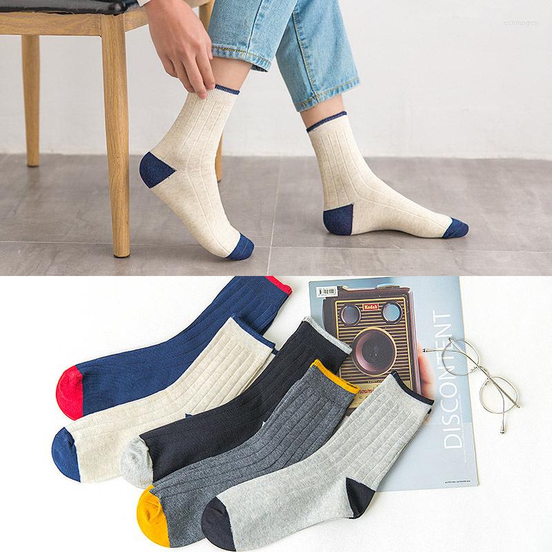 

Men's Socks 1 Pair Random Autumn Winter Men Cotton Crew For Male Patchwork Colors Classic Business Men's Dress Man, D-1 pair