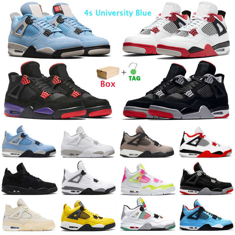 

Basketball Shoes Mens Trainers Sport Sneakers University Blue White Oreo Fire Red Taupe Haze Cool Grey Black Cat Thunder Neon 4S Jumpman Cheap, #3