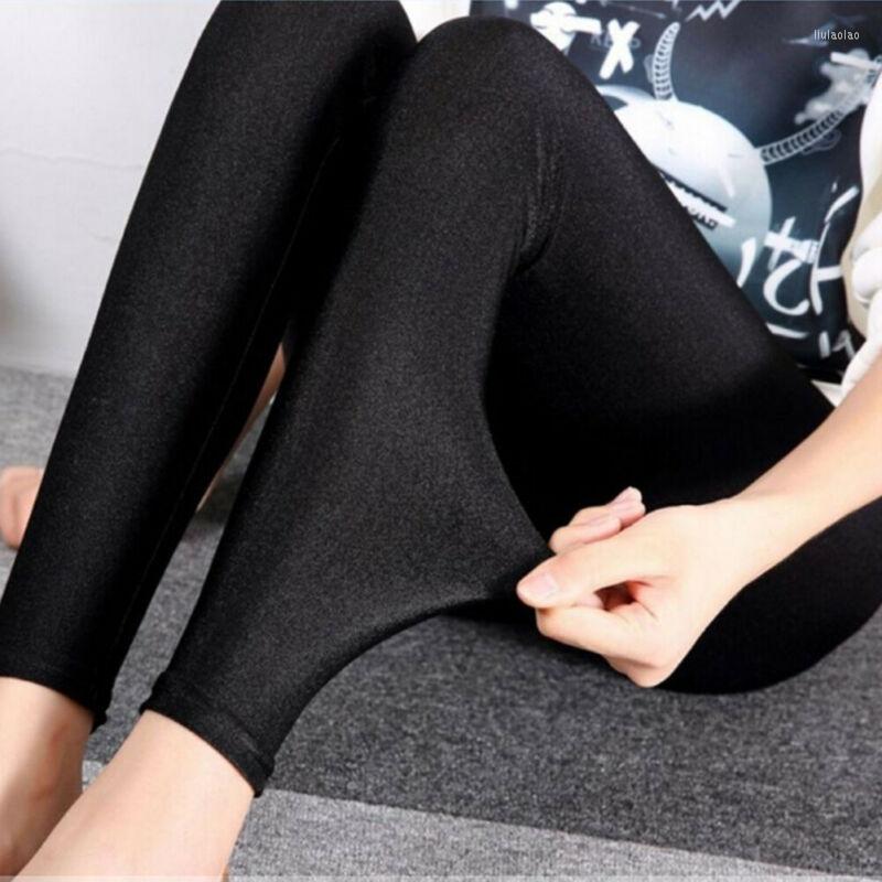 

Women Socks Hirigin Solid Sexy Shiny Black Thin Elastic Womens High Waist Stretch Skinny Leggings Slim Fit Pants Plus Size, Picture shown