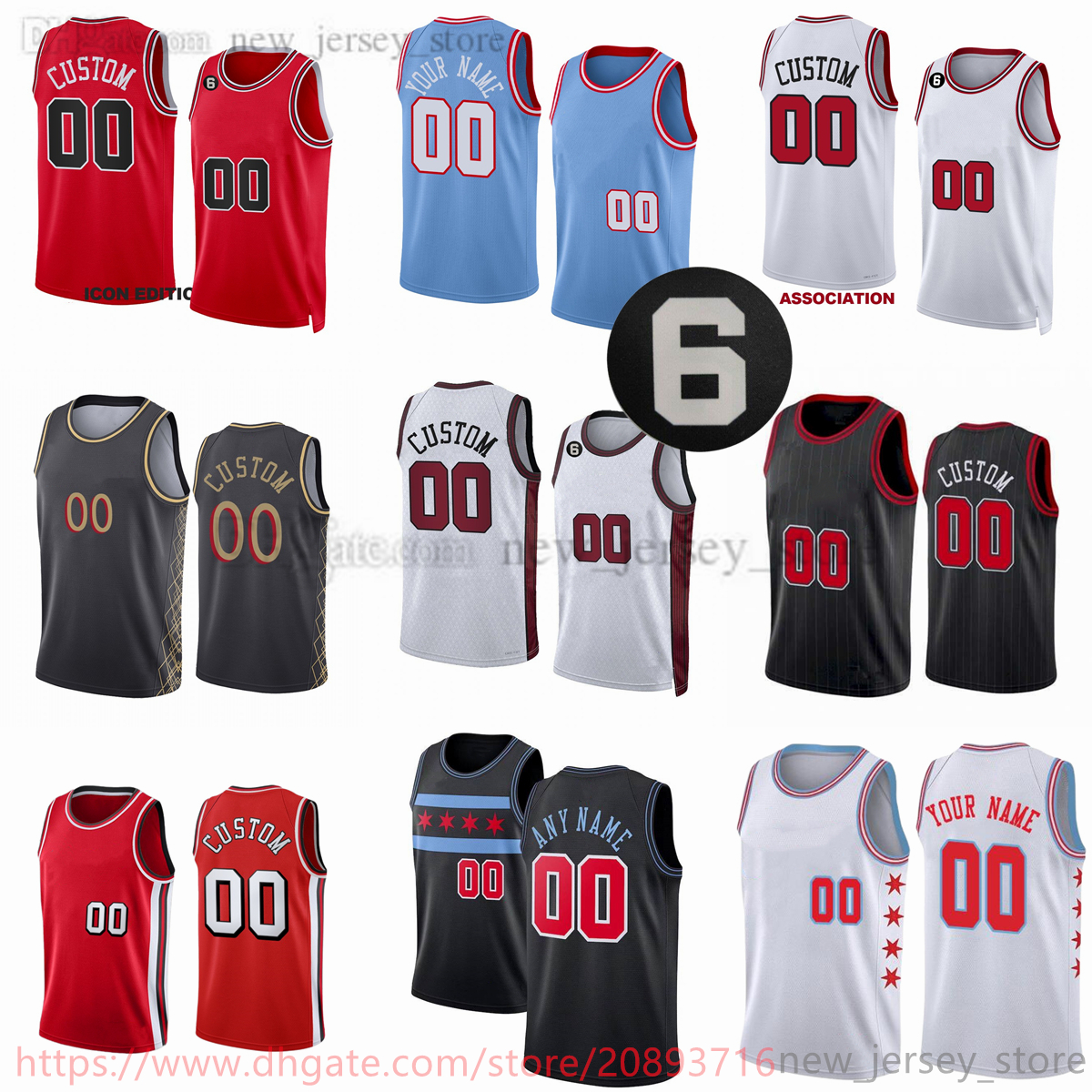 

Custom 2022-23 New Printed Basketball Jerseys 2 Lonzo 8 Zach Ball LaVine 25 Dalen Terry 3 Andre 11 DeMar Drummond DeRozan 14 Malcolm Hill 5 Derrick Jones Jr. 6 patch, Printed (with team logo)
