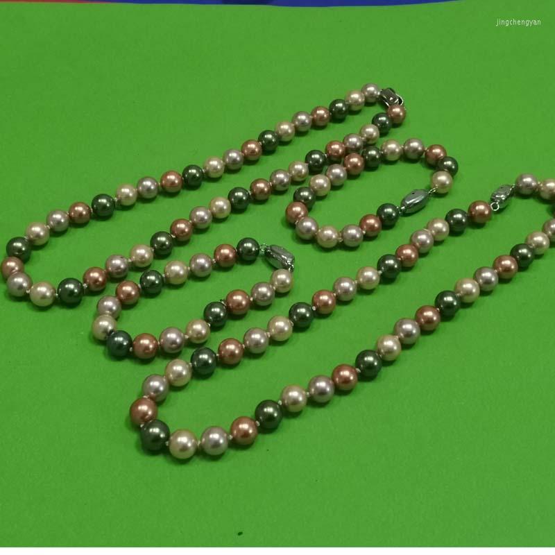 

Bangle Wholesale 4 Sets Perfect Round Shell Beads Necklace & Bracelets #19