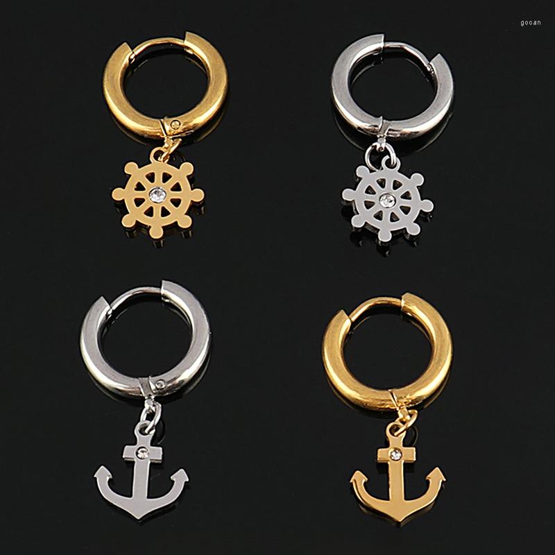 

Hoop Earrings Fashion For Women Stainless Steel Charm Geometric Pendant Earring Jewelry Gift