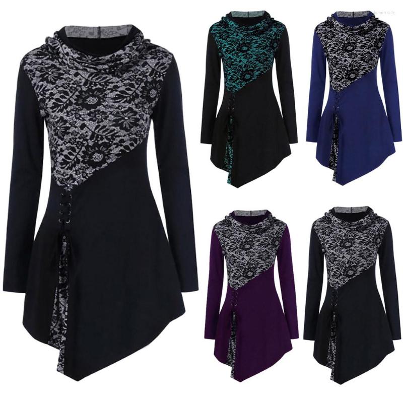 

Women' T Shirts Winter Women Fashion Sexy Casual Long Sleeve Irregular Pullover Cotton Tunic Tops For 3x, Black