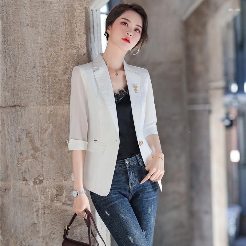 

Women' Suits Casual White Blazer Women Outerwear Jackets Slim Half Sleeve Office Ladies Work Wear Clothes OL Styles, Black