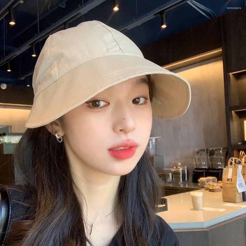 

Wide Brim Hats Fashion Small Fisherman Hat Summer For Women Bucket Beach Outdoor Panama Visor Foldable Sunshade, Black