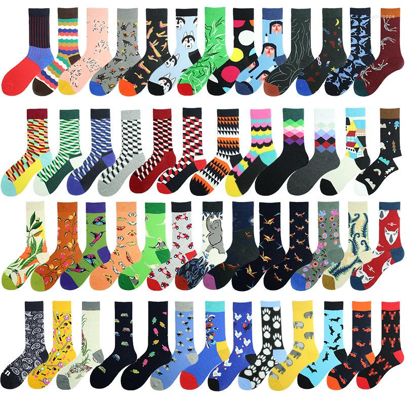 

Men's Socks Product Happy Funny Men Fashion Combed Cotton Omelette Frog Crazy Burger Salmon Corn Avocado Bird Fish Christmas Gift, 25