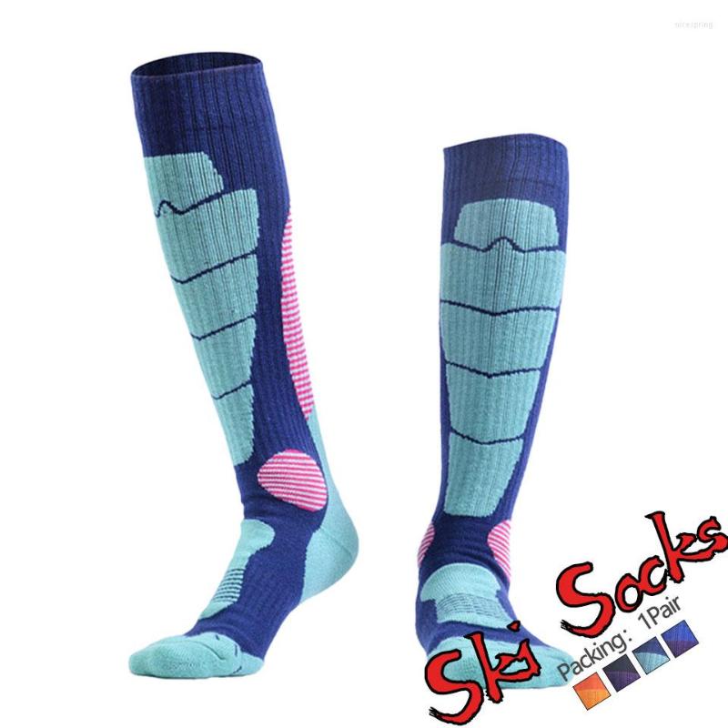 

Sports Socks Outdoor Winter Thick BottomLong Tube Ski Mountaineering Hiking Terry Warm -absorbing Non-slip Unisex, Dark purple m(35-39)