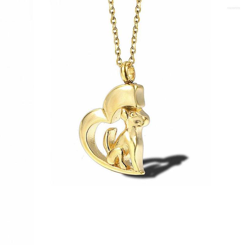 

Chains Stainless Steel Gold Dog Cremation Pet Urn Pendant Necklace Jewelry Gift For Him With Chain