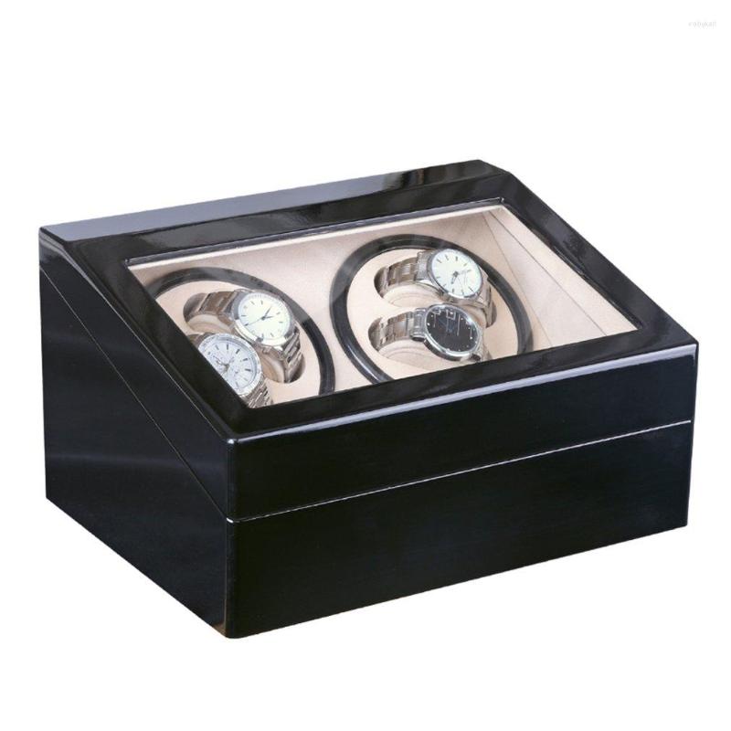 

Watch Boxes Luxury 4 6 Automatic Mechanical Black Box High Class Motor Shaker Winder Jewelry Holder Display US/EU/AU/UK Plug