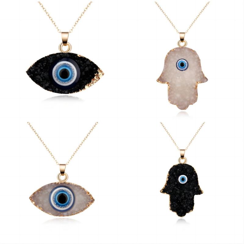 

Turkish Evil Eye Necklace Faith Protection Lucky Jewelry for Women and Girls Hand of Fatima Pendant Necklaces