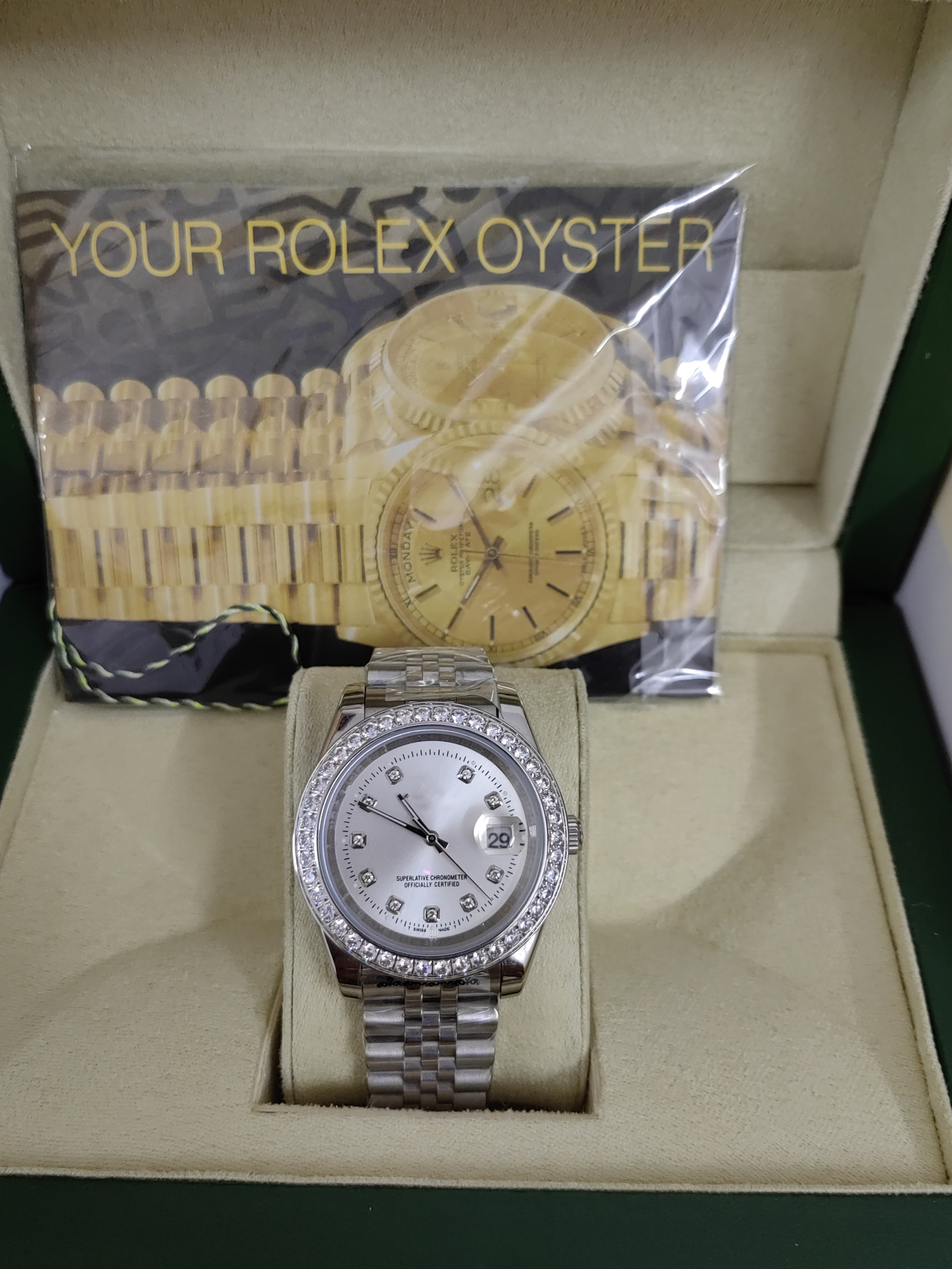 

With Box Papers high-quality Watch New Version sliver white Diamond Bezel 40mm Dial Automatic Fashion Men's Watch GD Wristwatch 2813 waterproof 20222