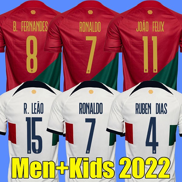 

2022 JOAO FELIX Portuguese soccer jerseys MATHEUS NUNES RUBEN NEVES football shirt BERNARDO BRUNO FERNANDES camisa de futebol men kids kits, Away